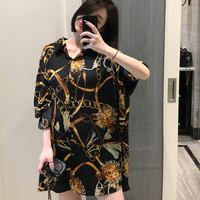 Blouse en Chiffon de Mode Taille Plus Décontractée et Ample à Manches Trois-Quarts pour Femmes, Vente en Gros