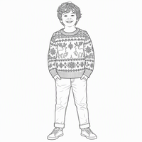 Pull de Noël en tricot pour garçons, motif renne et flocon de neige Fair Isle, à manches longues, bordure côtelée, pull de fête pour enfants, pull rouge