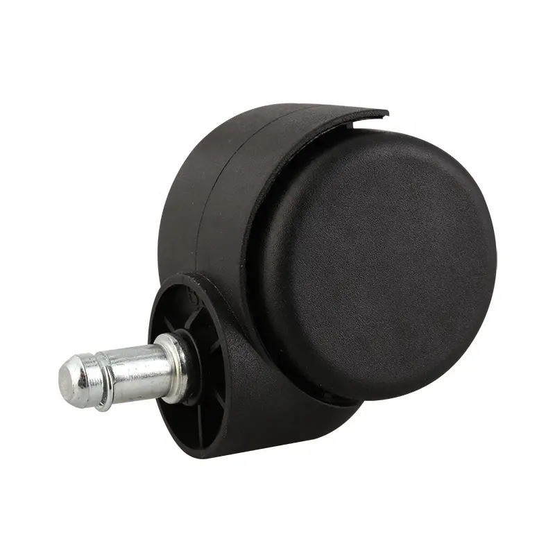 Factory Hot Sale School Casters 55mm black Twin Plastic Castor with 11*22mm ring stem High Quality Office Chair Wheel