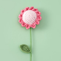 Amigurumi fait main, tige de marguerite unique et colorée, fleur positive et lumineuse, cadeau pour vase et décoration de table