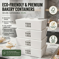 Boîte en fibre de canne à sucre à prix de gros pour l'emballage de gâteaux, sûre pour les aliments et écologique, lot de 500, service de conception gratuit, polyvalente