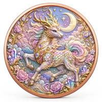 Pièce de monnaie en cuivre pur 999 de 1 oz, série Relief Animal, colorée, en relief 3D, édition collector colorée UV