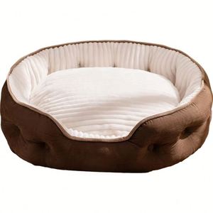 Large-space Oval Modern Fashion Striped Eco-Friendly Dog Bed Thickened and Warm Dog Bed and <b>Mat</b> for Autumn and Winter - Product Image 6