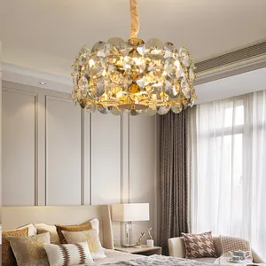 ODM/OEM花式室内高品质客厅大堂漂亮装饰批发设计师E14水晶吊灯