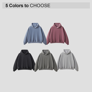 Bán Buôn Bông Rửa Sạch Hoodies Trống Dày Lông Cừu Nặng Trọng Lượng Quá Khổ Hoodies Tùy Chỉnh In Biểu Tượng Người Đàn Ông Của Hoodies - Product Image 2