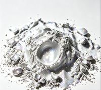 Poudre de Pigment d'Aluminium Holographique Ultra Fin, Iridescent Arc-en-ciel, Gris Moyen Flash, Taille des Particules 5-100µm, pour Acier Inoxydable