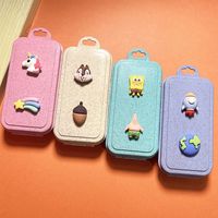 Ensemble de vaisselle pliable portable en paille de blé avec logo personnalisé à l'image de dessins animés, idéal pour le camping en plein air