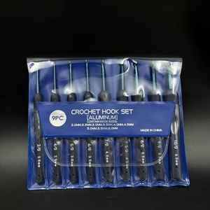 Juego de agujas de coser de aluminio PP TPR suave de 9 piezas para tejer a ganchillo, proyectos de bricolaje, bolsas OPP empaquetadas simples hechas a mano, Ideas de regalo - Product Image 3