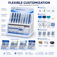 Vitrina de Farmacia LED Personalizada para Exhibición de Insulina, Diseño Interior Moderno para Tiendas de Medicamentos, Mueble de Exhibición para Minoristas Médicas