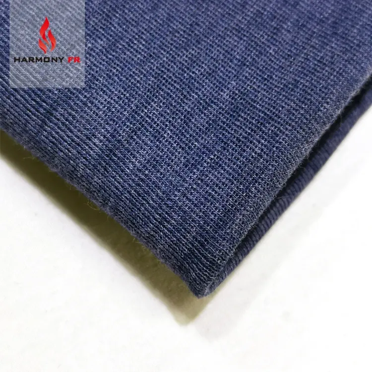 Custom Knitted 1*1 Spandex Rib Knit Fire Resistant Anti-static FR Viscose Aramid Fiber Fabric