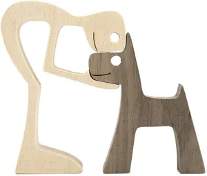 Regalo unico intagliato a mano sculture in legno per animali domestici scultura in legno ornamenti da tavolo regalo decorativo in legno intagliato