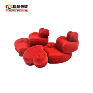 Cina Pabrik Grosir Warna Merah Berbentuk Hati Berkelompok Perhiasan Kotak Kemasan untuk Hadiah Kalung Cincin