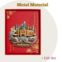 Souvenir culturel de la ville de Melbourne, aimant de réfrigérateur en métal 3D en relief, décoration personnalisée pour la maison, cadeau souvenir pour les amis