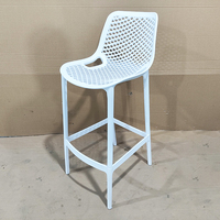 Tabouret Haut en Plastique Nordique Élégant et Simple, Chaise de Bar Creuse Non Pliante, Moderne Noir et Blanc, Usage Commercial pour Bar et Salle à Manger