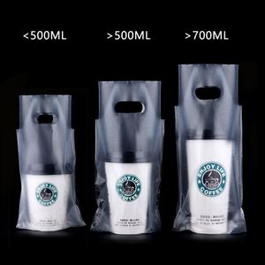 Bolsas de Plástico Transparentes Recicladas para Llevar Bebidas de Café, Té con Leche, con Logotipo Personalizado - Product Image 1
