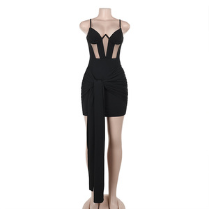 Manufacturer Supply Sleeveless Backless Black Bandage Dress Elegant <strong>Wholesale</strong> Womens <strong>Clothing</strong> Mini Casual Dresses <strong>Bulk</strong> - Product Image 4