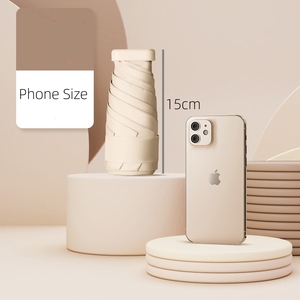 Bán buôn Lady <span class=keywords><strong>Mini</strong></span> viên nang ô tùy chỉnh với logo UV bảo vệ mặt trời và mưa người phụ nữ du lịch nhỏ 5 lần thời trang ô - Product Image 4