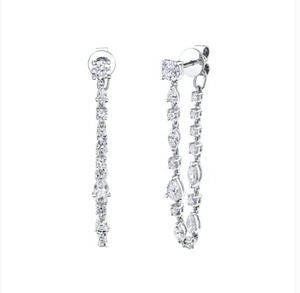 Lozrunve Bán Buôn Đồ Trang Sức Mạ Vàng Boho Dài Zirconia Pha Lê Drop Bông Tai Phụ Nữ - Product Image 4