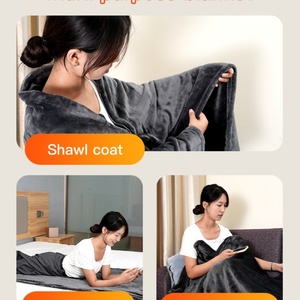 <b>USB</b> Wearable Battery Electric Foldable Heated Blanket Portable Electric <b>Heating</b> Custom Blankets for Winter - Product Image 3