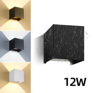 Đèn tường ngoài trời hiện đại chống nước màu đen trắng hình vuông đèn LED độ sáng cao/Đèn tường/Đèn tường ngoài trời - Product Image 3