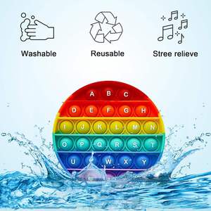 New Bảng Chữ Cái Cầu Vồng Fidget Đồ Chơi Với Chữ Lớp Học Vòng Bong Bóng ABC Pop Cho Trẻ Em Trẻ Mới Biết Đi Poppers Cảm Giác Học Tập Đồ Chơi - Product Image 2