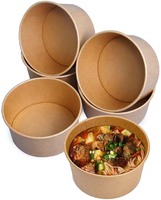 Grands bols en papier jetables, pour salade, soupe, fournitures de fête, pour les aliments chauds/froids, 50 pièces