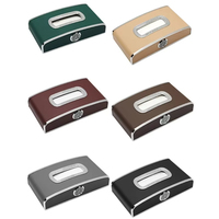 Boîte à mouchoirs multifonctionnelle pour voiture avec distributeur d'horloge Porte-serviettes pour tableau de bord Plaque d'immatriculation de parking Accoudoir Boîte à mouchoirs automatique