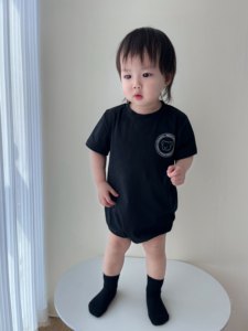Summer Cartoon Bear Romper, Lightweight Triangle <b>Bodysuit</b>, Newborn Baby Short Sleeve Jumpsuit Crawler, Customizable Pattern - Product Image 3