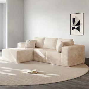 Großhandel Neues <span class=keywords><strong>L</strong></span>-Form Multifunktionales <span class=keywords><strong>Sofa</strong></span> mit Bequemem Langflor-Stoffbezug, Starkem Stützschaum und Modularem Schlafsofa - Product Image 2