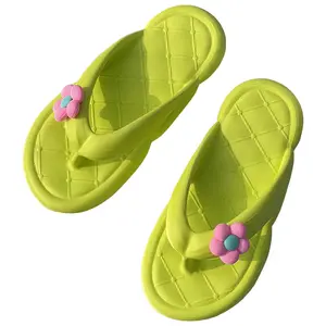 Summer simple style casual outdoor Wear solid color flip-flops Women's home soft sole bathroom non-slip bedroom slippers