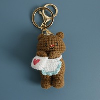 Mignon ours amigurumi en fil à crocheter, pendentif pour sac à dos, accessoire de sac, cadeau fait main, objet décoratif