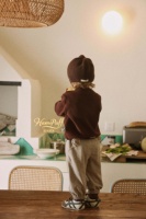 Cardigan décontracté à bouton unique et ourlet incurvé pour tout-petits, veste douce et ample pour bébés garçons et filles, idéal pour le printemps, l'automne et les séances photo quotidiennes
