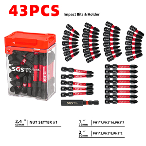 43PCS Source Factory 1/4 PH Impact <strong>Screwdriver</strong> <strong>Bit</strong> <strong>With</strong> Extension <strong>Screwdriver</strong> <strong>Bit</strong> Set <strong>with</strong> Storage Box Portable Tool Kit - Product Image 1
