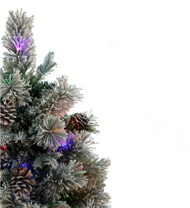 <span class=keywords><strong>Sapin</strong></span> de Noël artificiel mince <span class=keywords><strong>en</strong></span> <span class=keywords><strong>sapin</strong></span> arctique floqué, pré-éclairé, pliable, 1,37 m, 100 lumières LED, 358 pointes de branches <span class=keywords><strong>en</strong></span> PVC/PE, 11 branches artificielles - Product Image 3