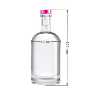 Bán buôn <span class=keywords><strong>200ml</strong></span> 375ml 500ml 750ml 1000ml Vòng rỗng Flint Thủy Tinh Rượu rượu rượu Gin rượu Tequila Whisky chai thủy tinh với nút chai - Product Image 6