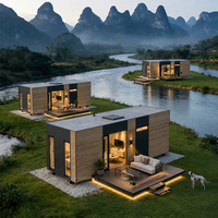 Maison modulaire de haute qualité, structure en acier, design moderne, isolation thermique, préfabriquée, mobile, hôtel de villégiature, camping de luxe