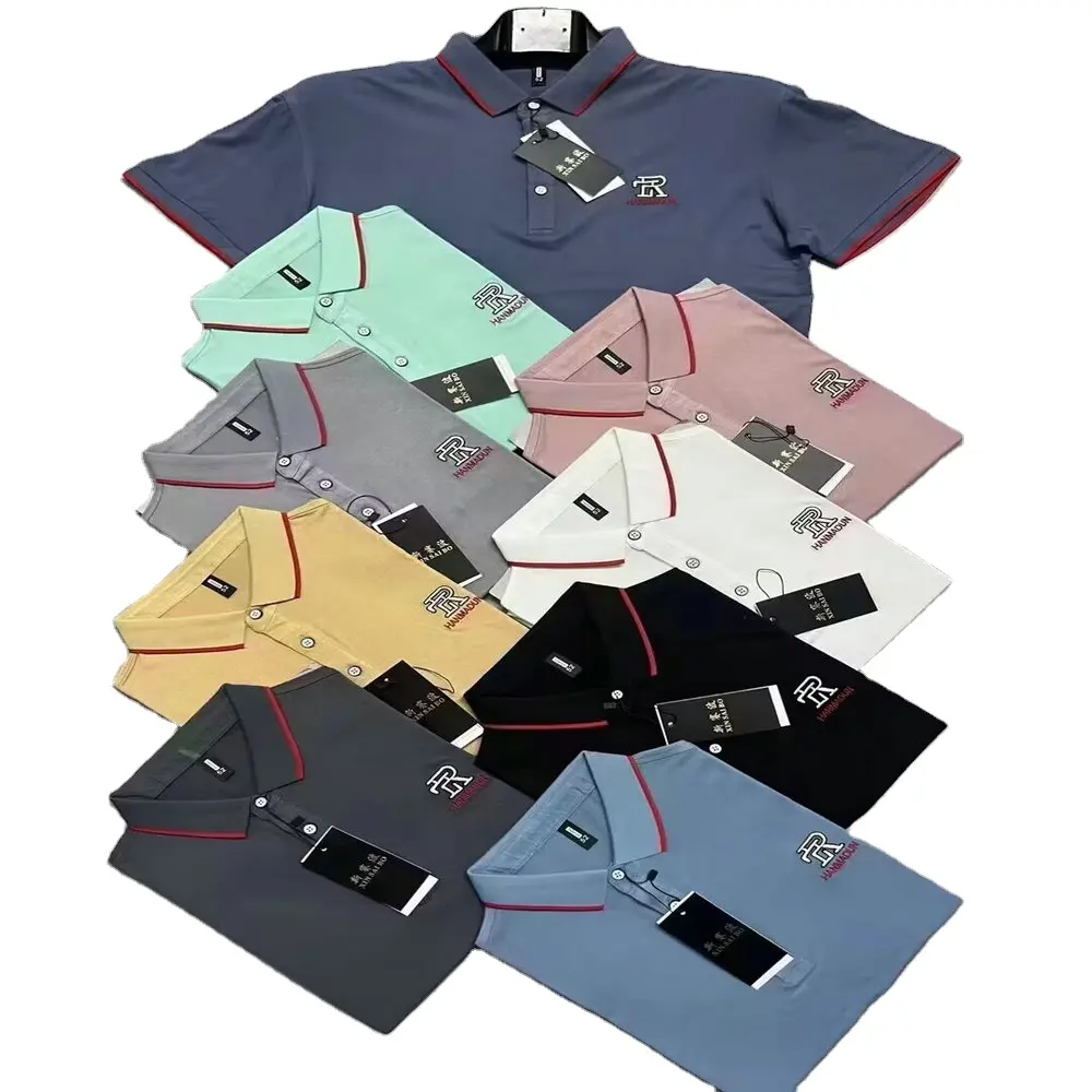 3.15 Dollar Model LW002 Polo Plus Size 50-56 Workout Short Sleeve Men's Polo T-Shirts With Different Colors
