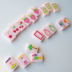 2026 Serie Frutas Rosas Fichas de Mahjong y Póker Americanas, Juego de 160 Fichas de Melamina Acrílica con Diseño Estético y Adorable, Regalo Moderno y Elegante para Noche de Póker - Product Image 1