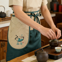 Tablier de chef ajustable avec poches, bicolore, pour restaurant, cuisine, pâtisserie, logo personnalisé offert