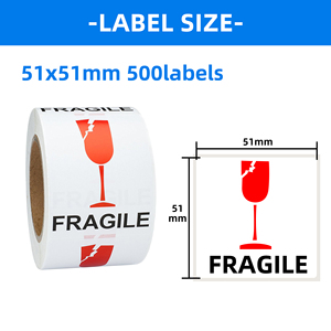 Tùy chỉnh 2x2 inch mong manh cảnh báo nhãn dán cho vận chuyển - Product Image 2