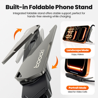 Cable USB C Toocki de 240W con Soporte Integrado, Diseño de Codo a 90 Grados, Cable de Nailon Trenzado, Sincronización de Datos a 480Mbps para Juegos en Laptop