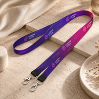 Cordons de cou en polyester à double sublimation de haute qualité avec doubles crochets pour badges d'identification du personnel, cadeaux promotionnels d'entreprise