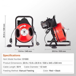 Potente Macchina Elettrica per la Pulizia degli Scarichi da 250W, con 4 Frese e Controllo a Pedale - Product Image 2