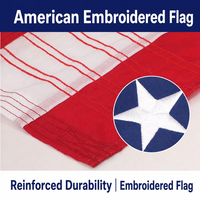 Drapeau américain brodé en tissu Oxford 210D pour la décoration extérieure du Jour de l'Indépendance - Vente en gros