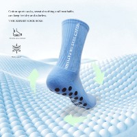 Chaussettes de sport athlétiques unisexes en coton respirant avec logo personnalisé, antidérapantes, pour le football, le soccer, le basketball et l'entraînement