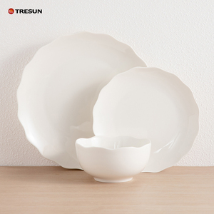 Service de vaisselle en porcelaine blanche, 18 pièces, fabrication chinoise, prix bas, OEM, assiettes et bols. - Product Image 5