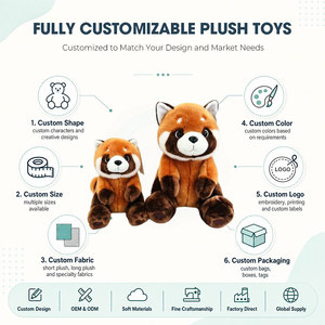 Peluche Panda Rouge de Qualité Supérieure, Douce et Confortable, en Coton PP, Idéale pour Cadeau d'Anniversaire Enfant et Jouet Anti-Stress - Product Image 2