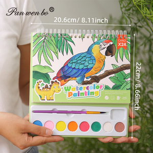 Panwenbo 24 feuilles de blocs de coloriage pour enfants, livres de coloriage à l'aquarelle, livre de <span class=keywords><strong>peinture</strong></span> à l'aquarelle pour tout-petits <span class=keywords><strong>avec</strong></span> <span class=keywords><strong>peinture</strong></span> intégrée - Product Image 4