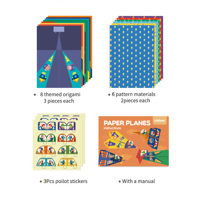 Новинка, Детские оригами игрушки, Забавный бумажный самолет, складной красочный тематический принт животных для детского сада с чернилами, игрушки для творчества