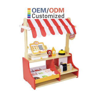 Montessori educativi in miniatura in legno Hamburger Stand Juguetes gioco di ruolo immaginazione negozio di taglio giocattoli per bambini ragazzi ragazze - Product Image 1